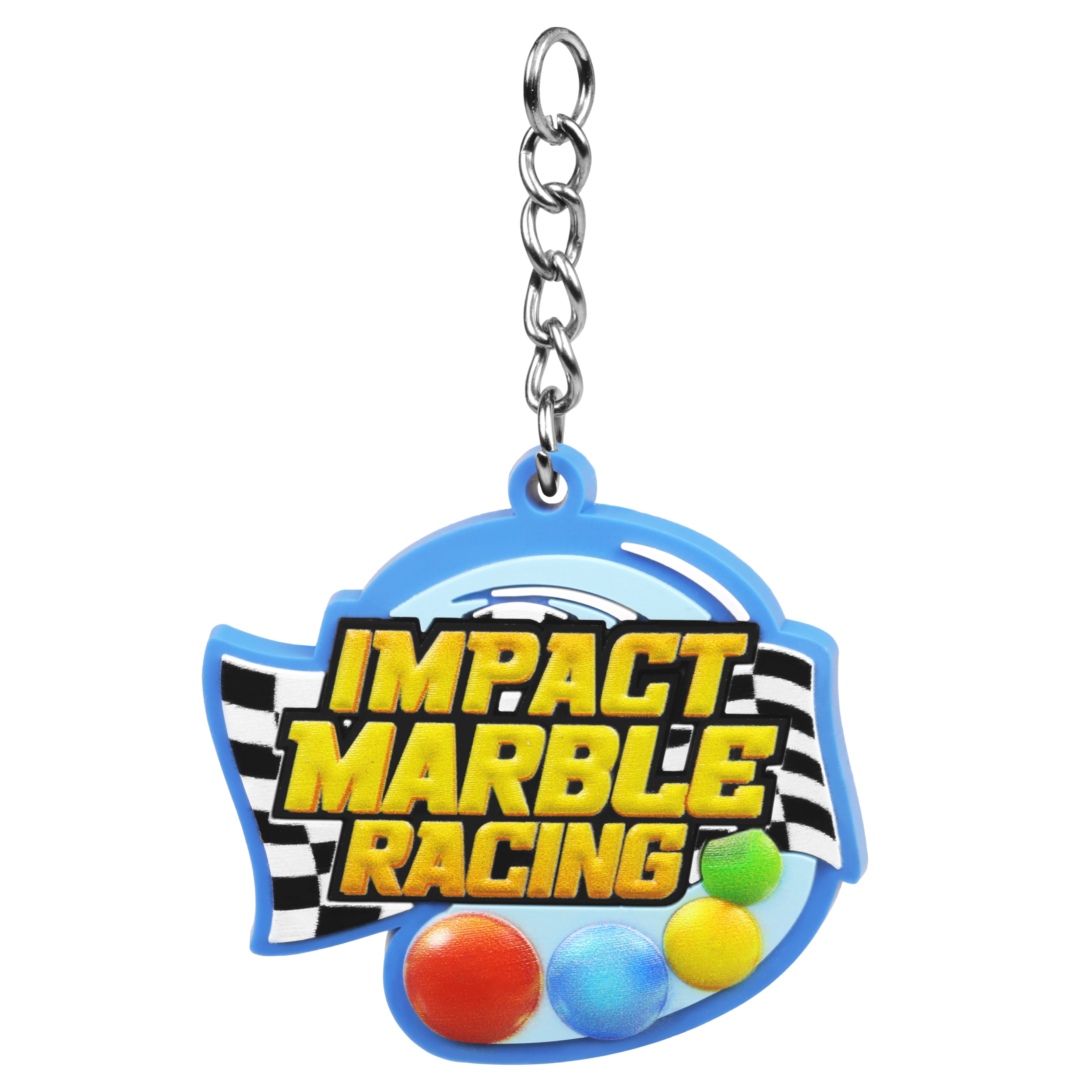 Impact marble racing keychain front