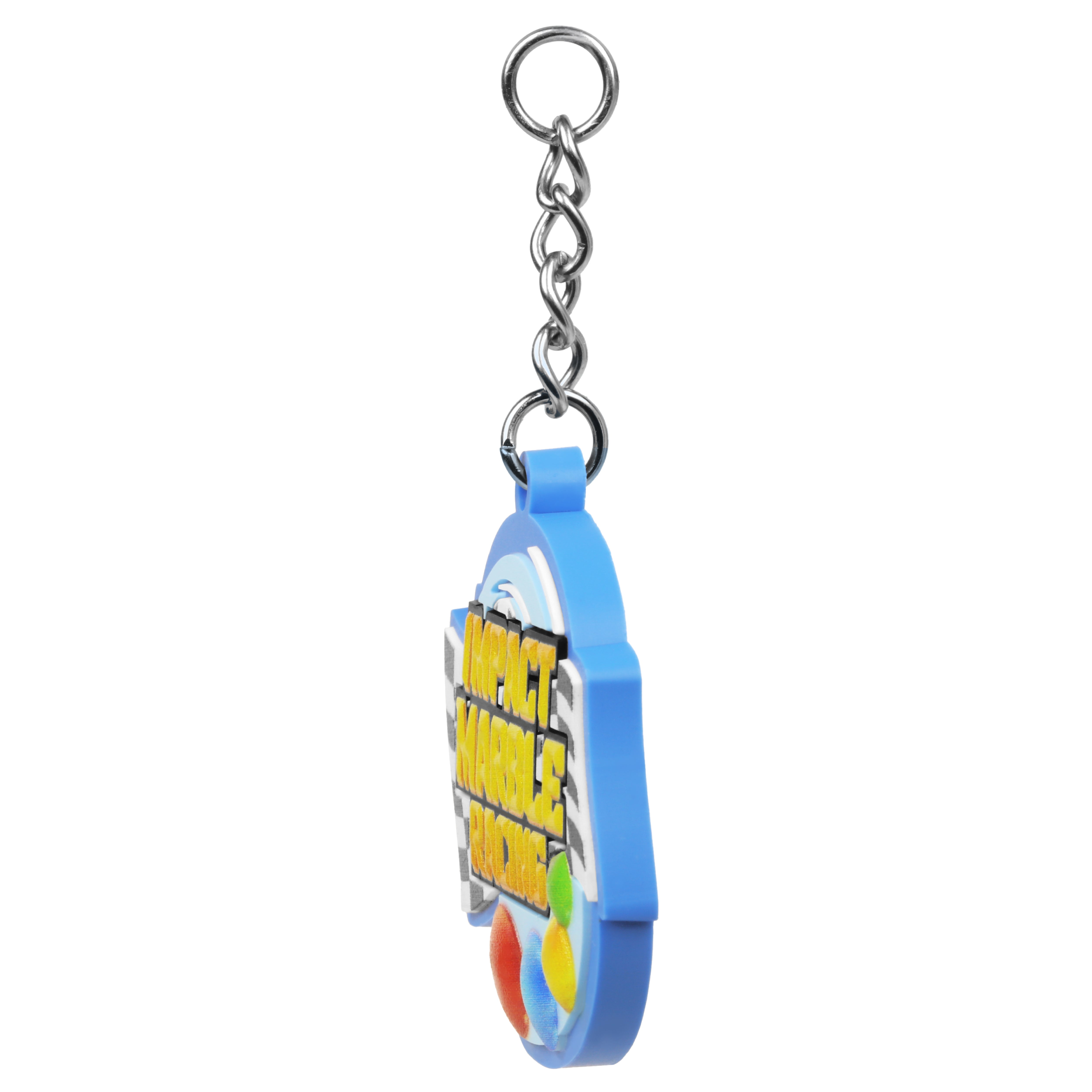 Impact marble racing keychain side
