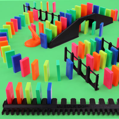 Bulk Dominoes Neon Basics Kit Green background