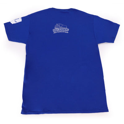 blue tech shirt back