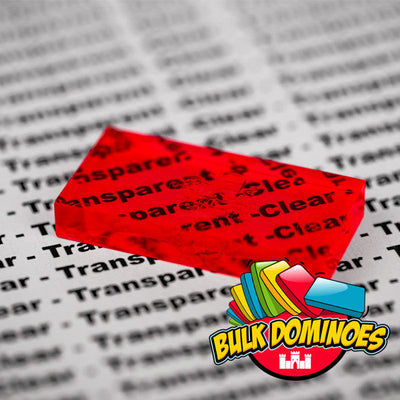 clear domino bulk dominoes close up red clear of the clear